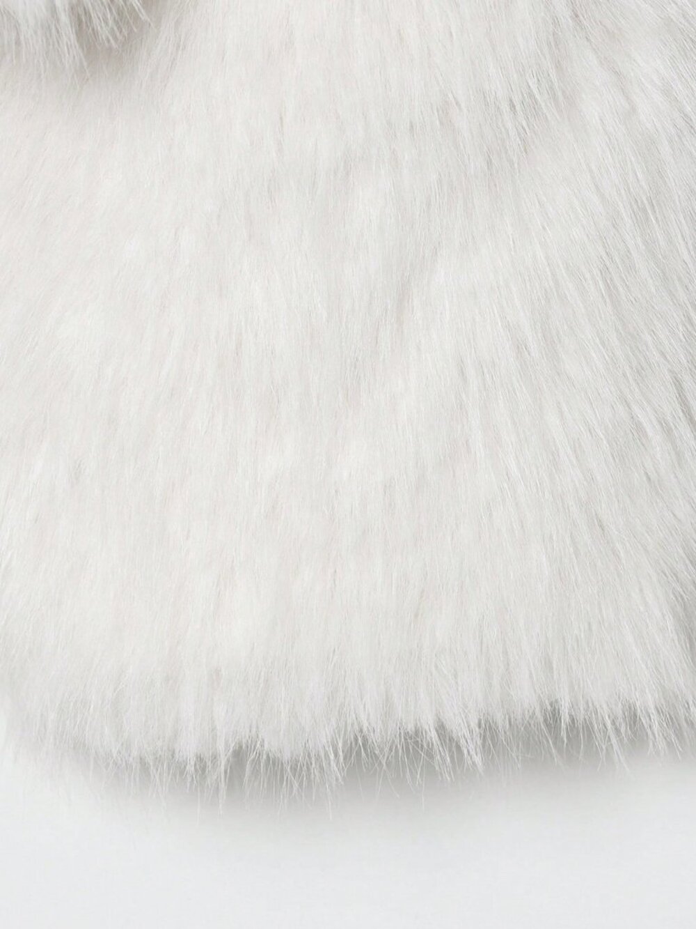 White Casual Women's Faux Fur Collar Short Jacket - Picture 8 of 10